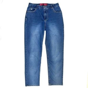 Gloria Vanderbilt straight leg mid rise blue jeans. Medium wash. Women’s Size 6